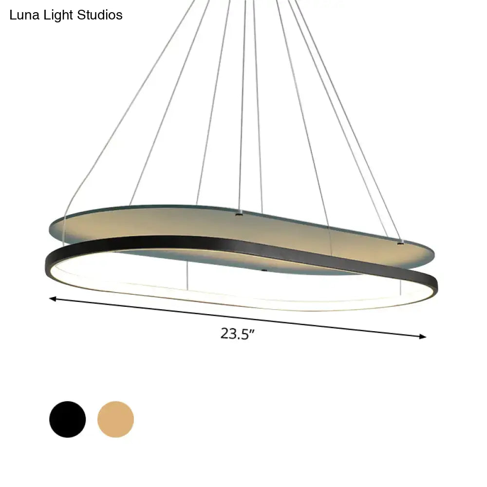 Black Gold Acrylic LED Pendant Chandelier