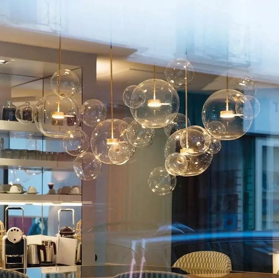 Geometric Globe Bubble Chandelier
