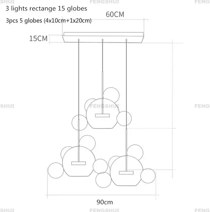 Geometric Globe Bubble Chandelier