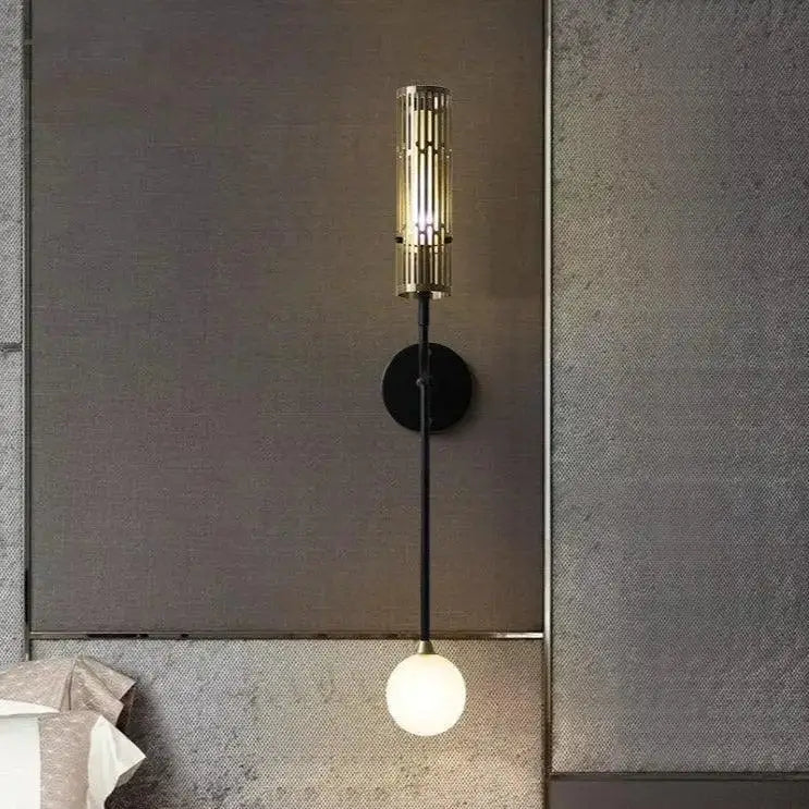 Gold Slatted LED Sconce
