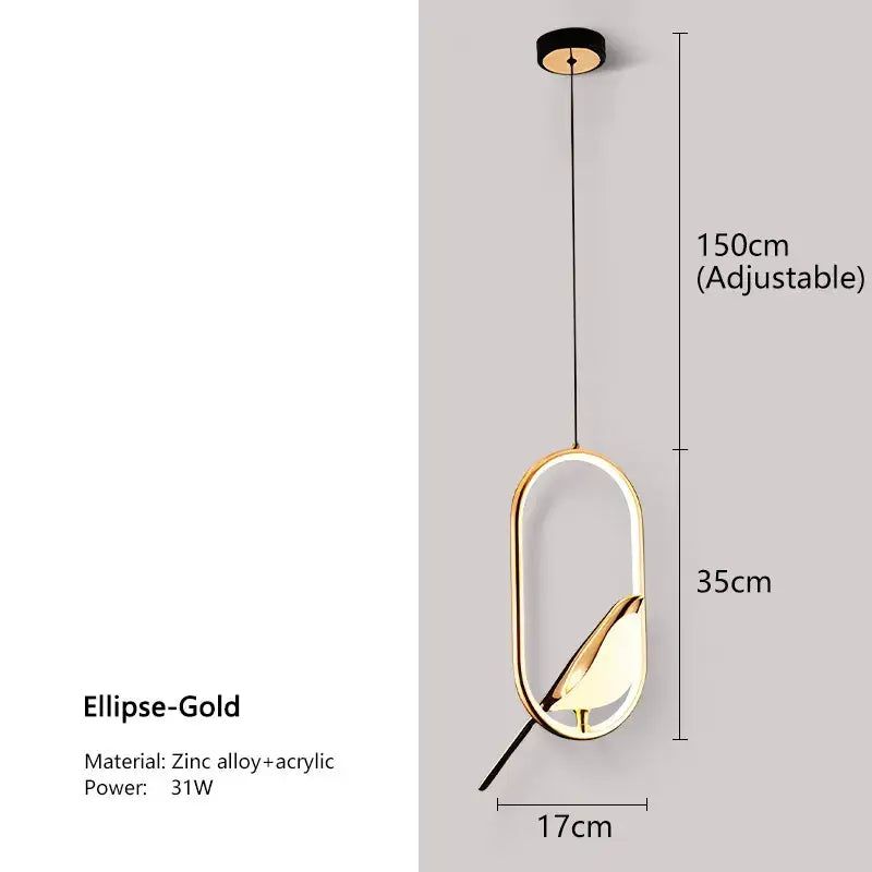 Gold Magpie Frame Pendant
