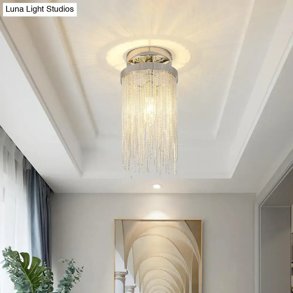 Chrome Crystal Flush Mount