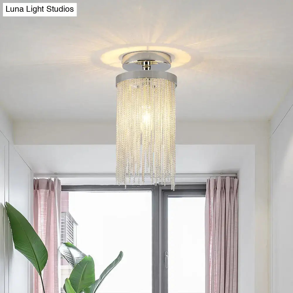 Chrome Crystal Flush Mount