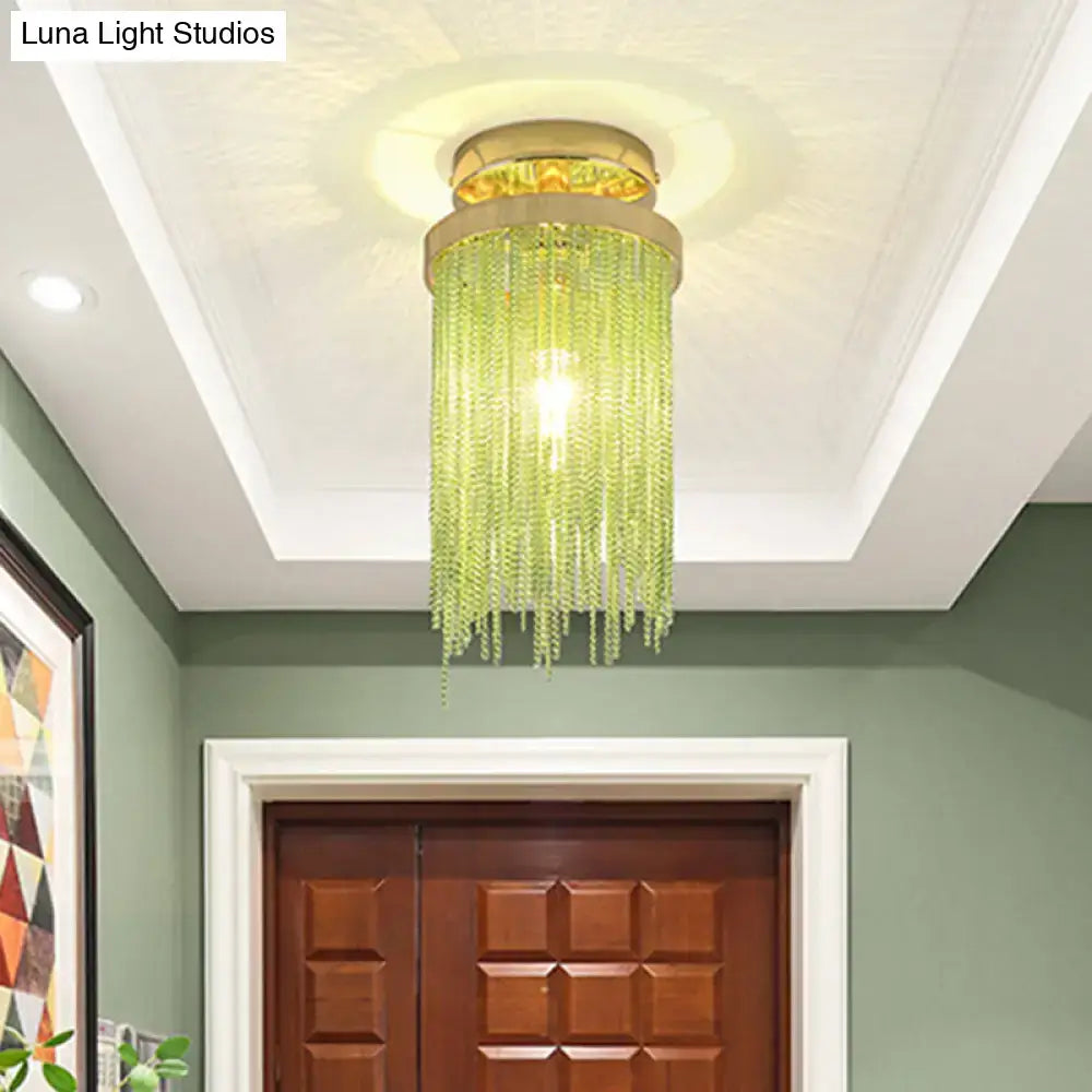 Chrome Crystal Flush Mount