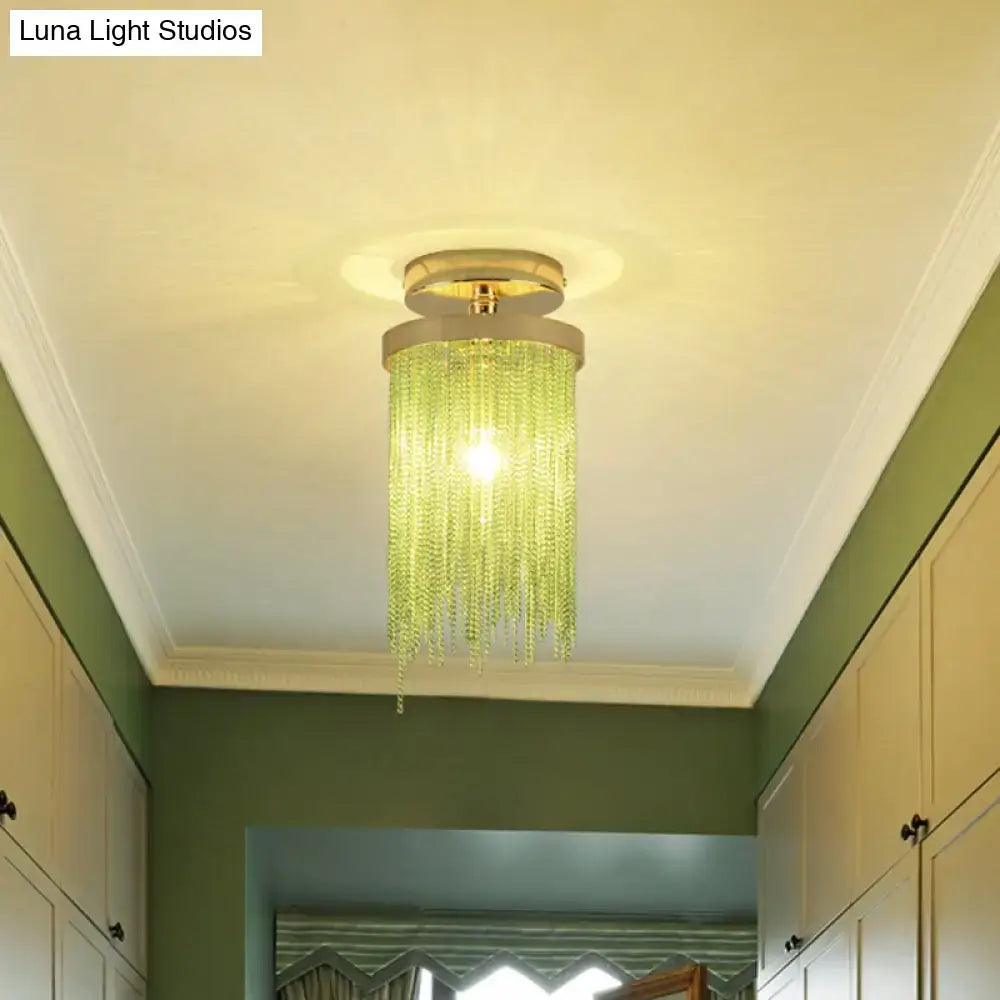 Chrome Crystal Flush Mount