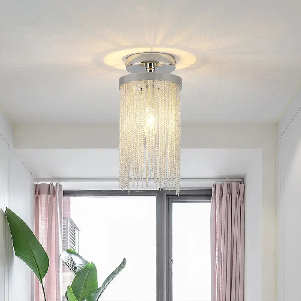Chrome Crystal Flush Mount