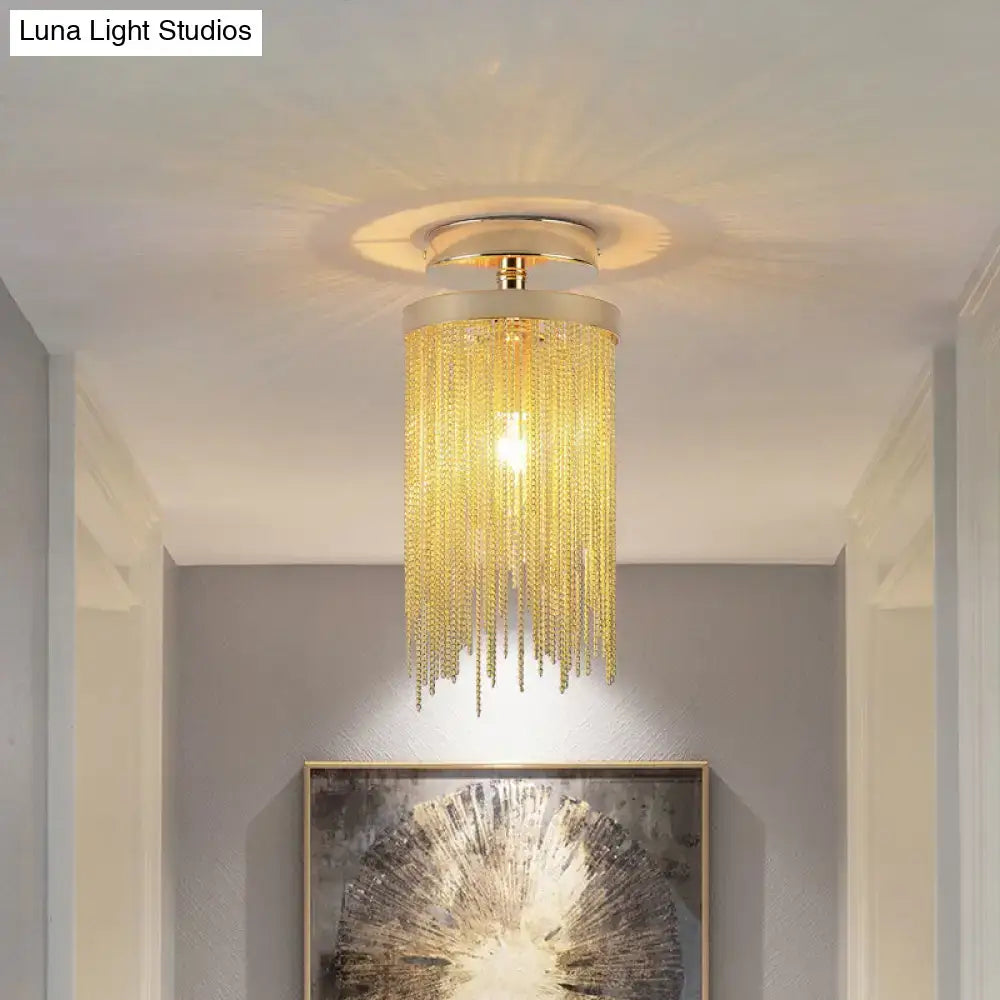 Chrome Crystal Flush Mount