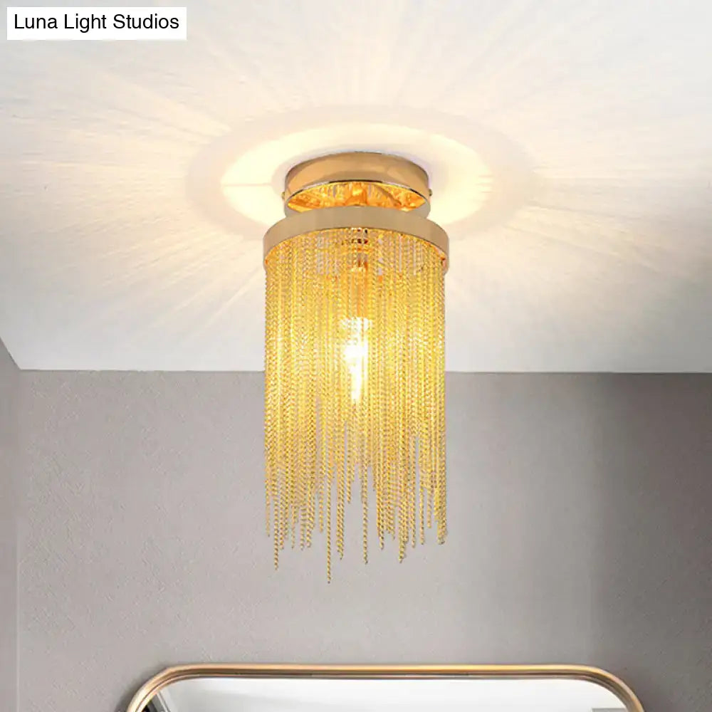 Chrome Crystal Flush Mount