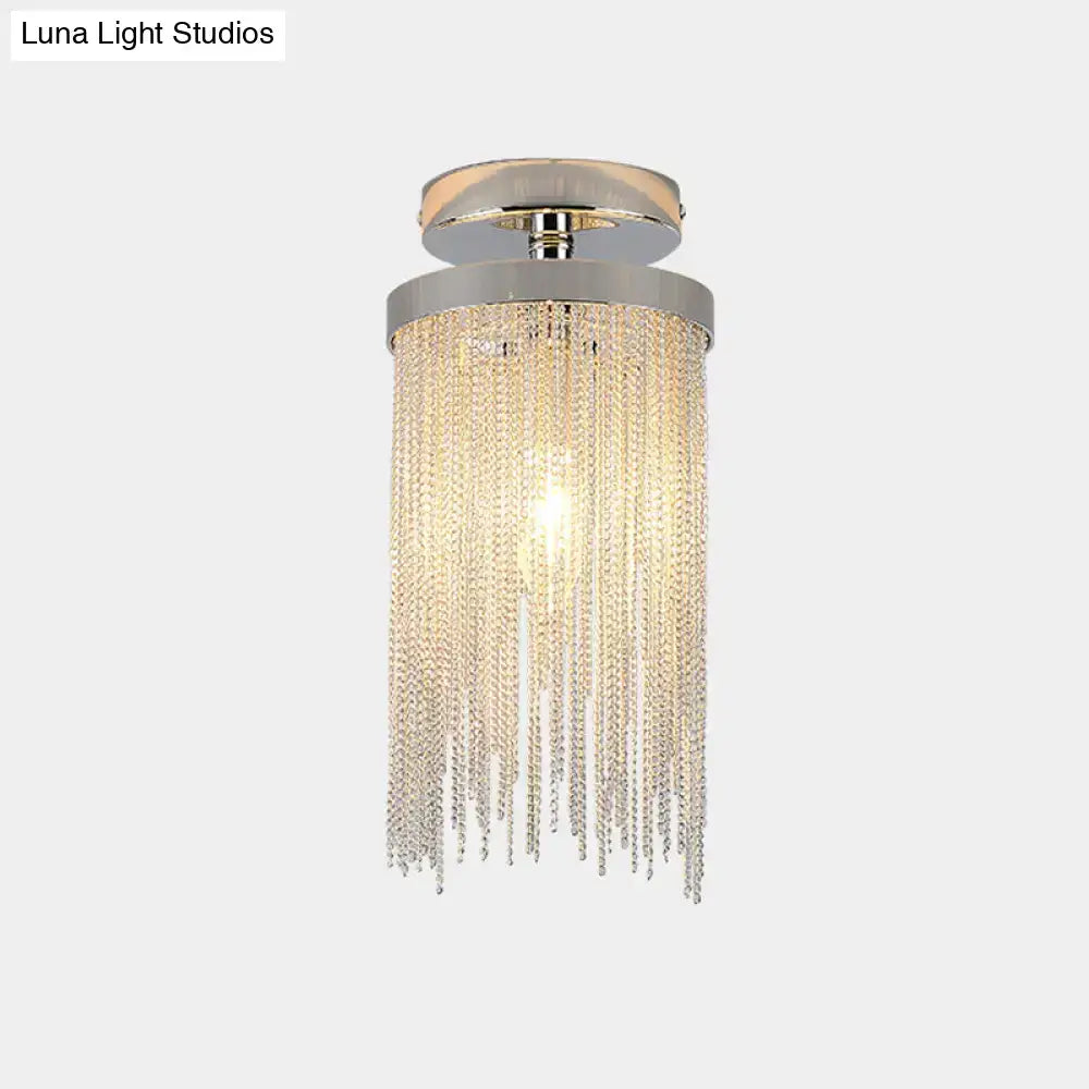 Chrome Crystal Flush Mount