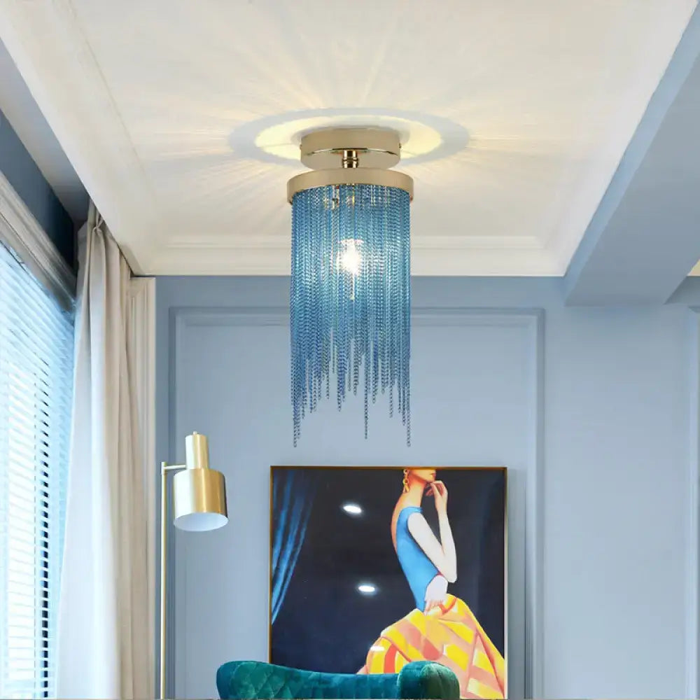 Chrome Crystal Flush Mount