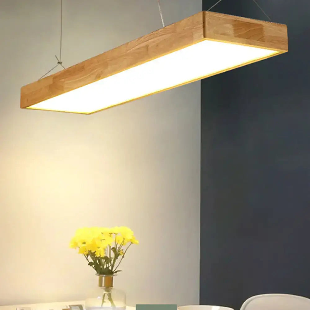 Beige Wood Island Pendant