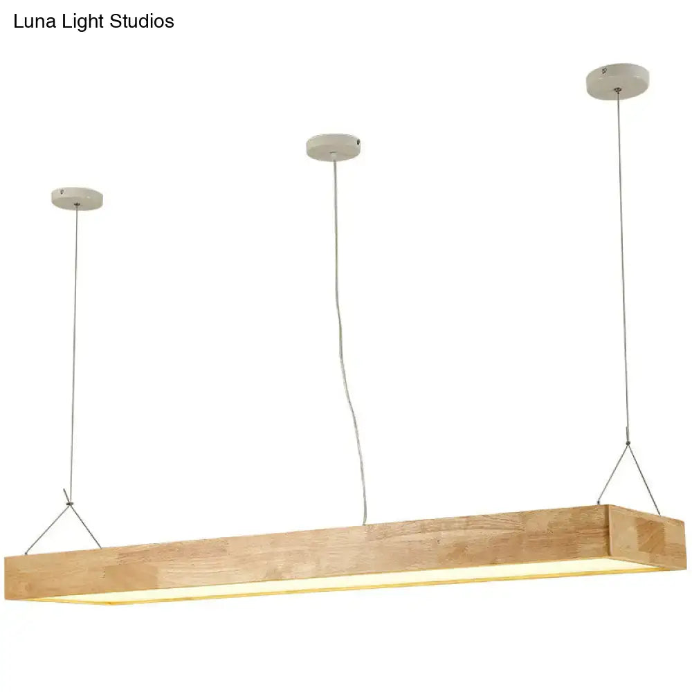 Beige Wood Island Pendant