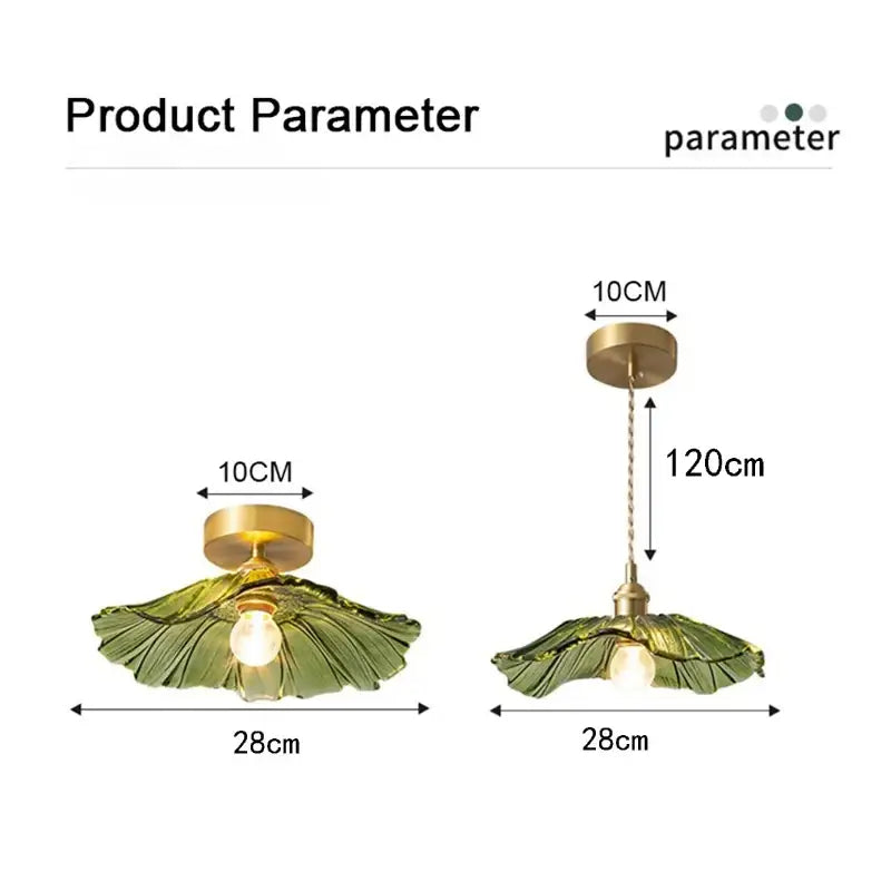 Green Leaf Ceiling Light