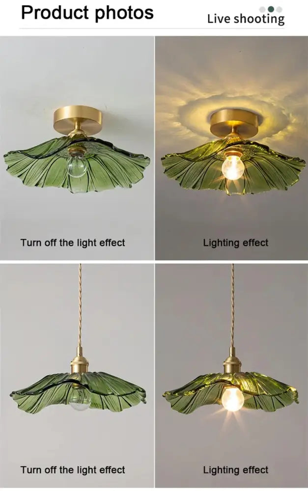 Green Leaf Ceiling Light