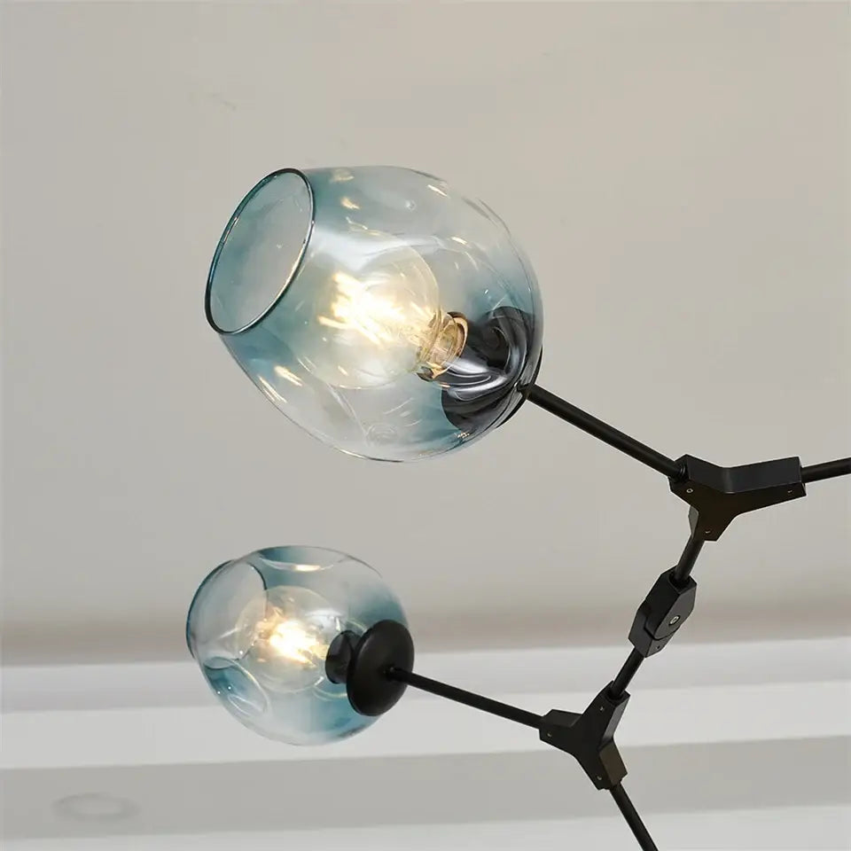 Grey Glass Ball Chandelier