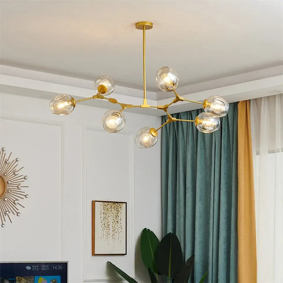 Grey Glass Ball Chandelier