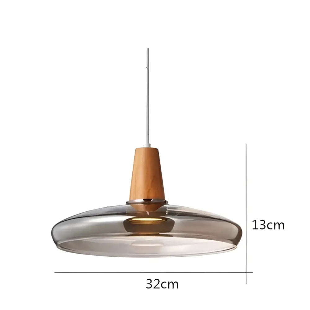 Glass Wood Pendant Set