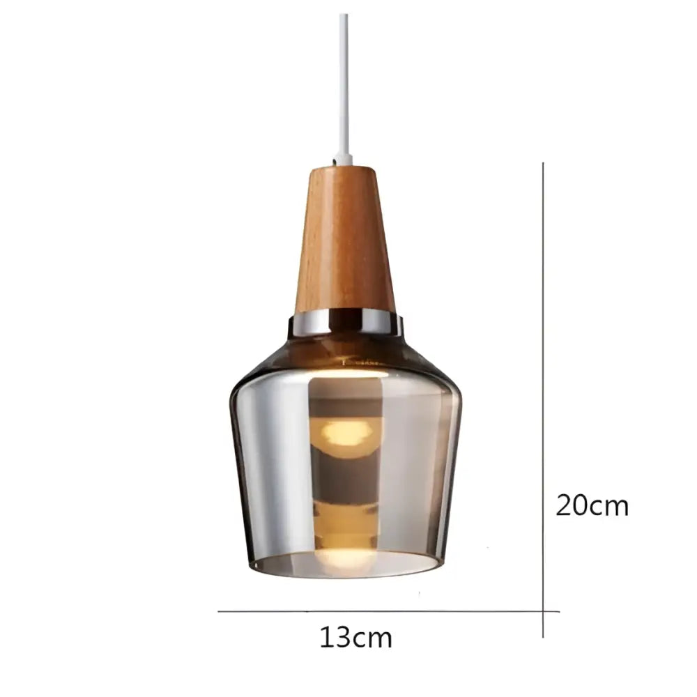 Glass Wood Pendant Set