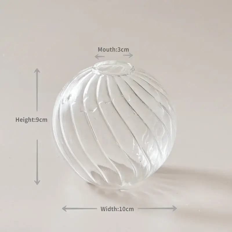 Clear Ribbed Glass Vase