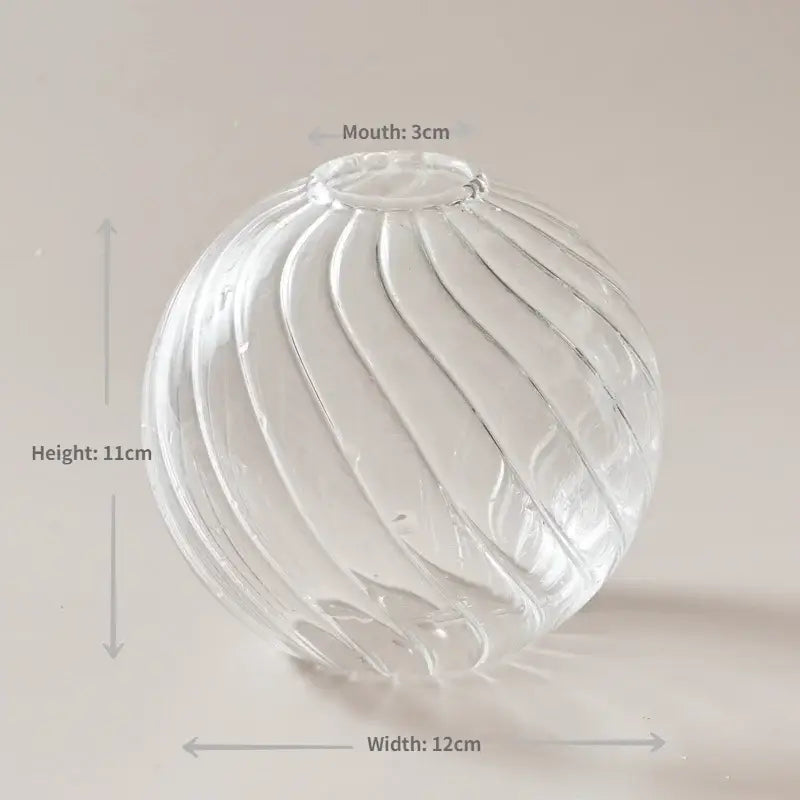Clear Ribbed Glass Vase