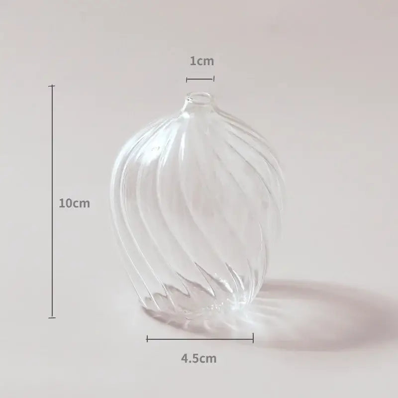 Clear Ribbed Glass Vase