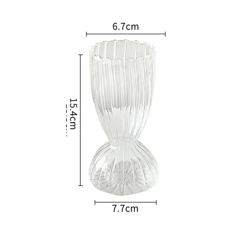 Clear Ribbed Glass Vase