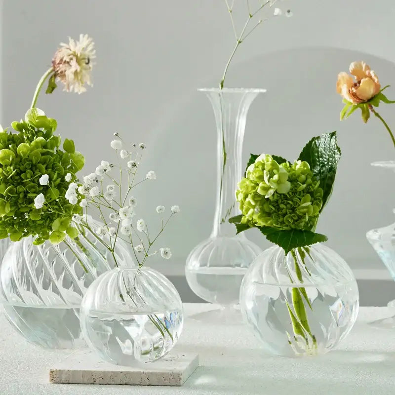 Clear Ribbed Glass Vase