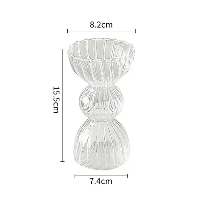 Clear Ribbed Glass Vase