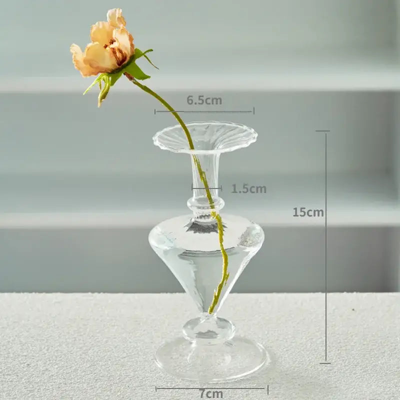 Clear Ribbed Glass Vase