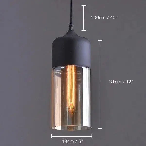 Black Glass Pendant Light