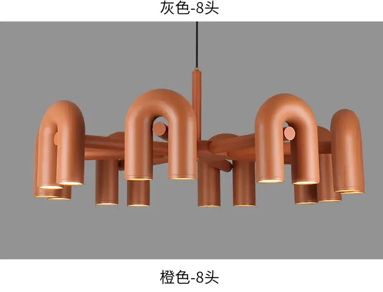 Black 8-Head LED Ceiling Chandelier Dimmable