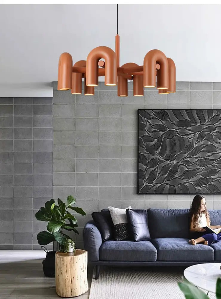 Black 8-Head LED Ceiling Chandelier Dimmable