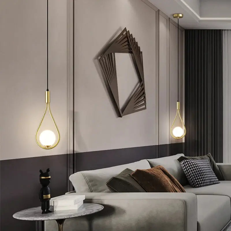 Gold Teardrop Pendant Light
