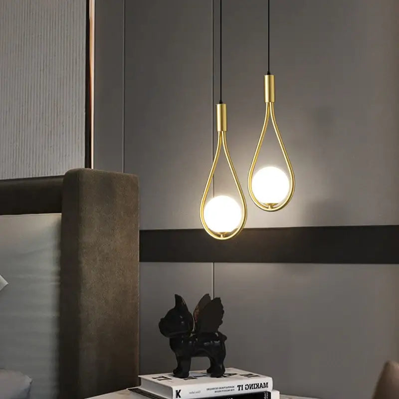 Gold Teardrop Pendant Light