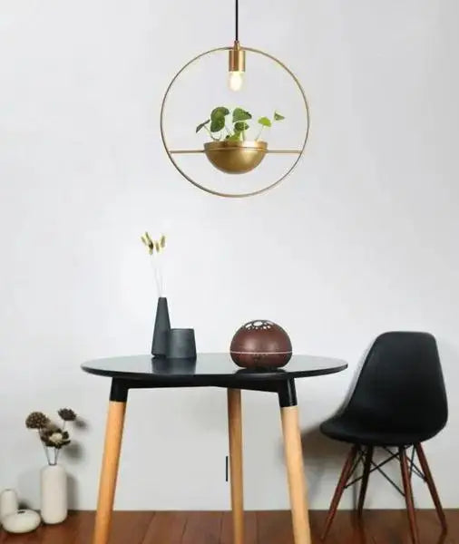 Gold Planter Pendant Light