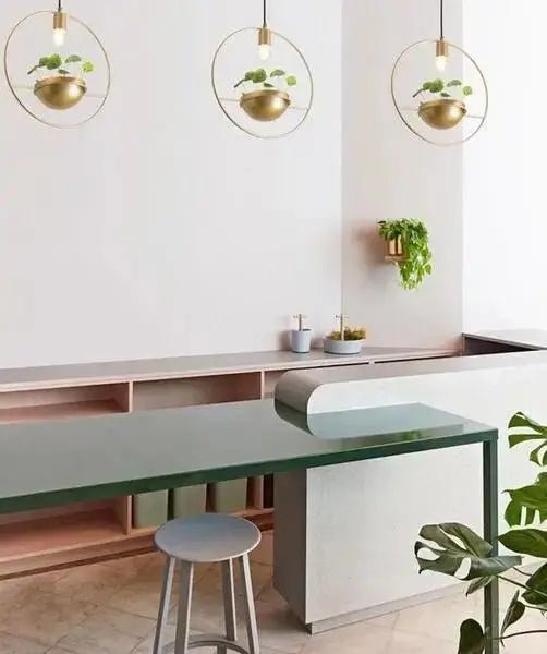 Gold Planter Pendant Light