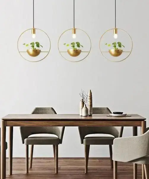 Gold Planter Pendant Light