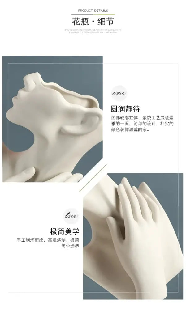 White Ceramic Head Vase