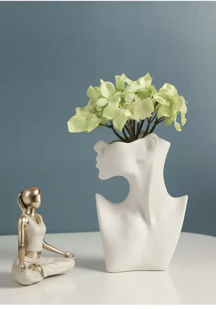 White Ceramic Head Vase