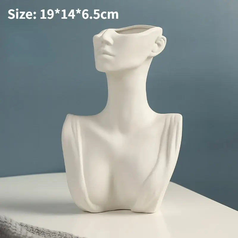 White Ceramic Head Vase