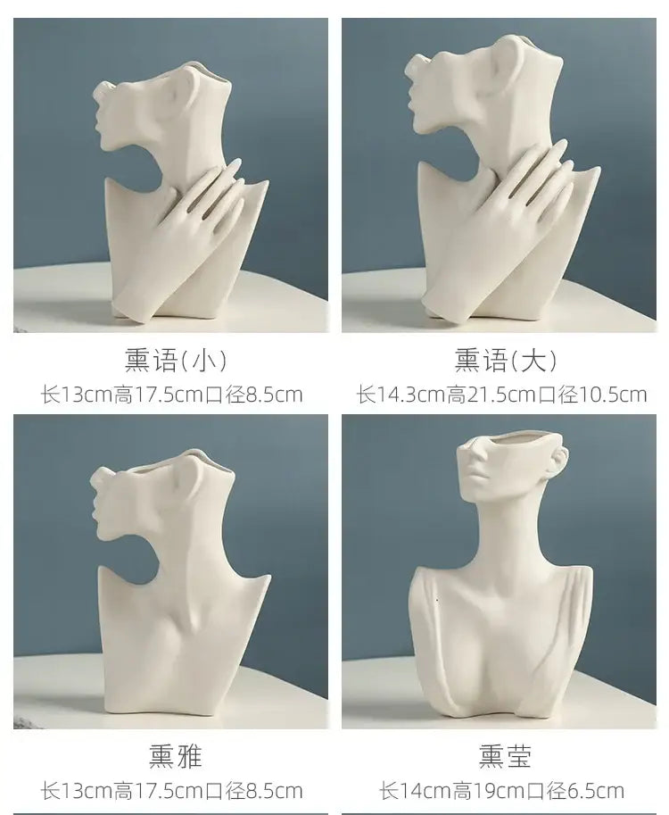 White Ceramic Head Vase