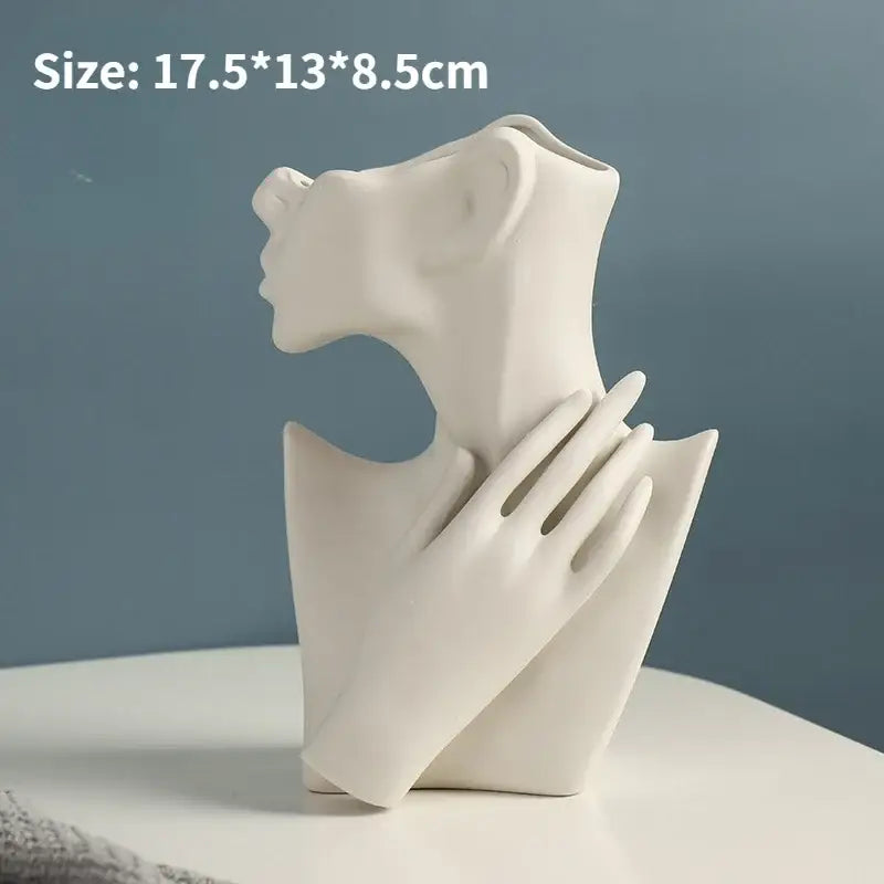 White Ceramic Head Vase