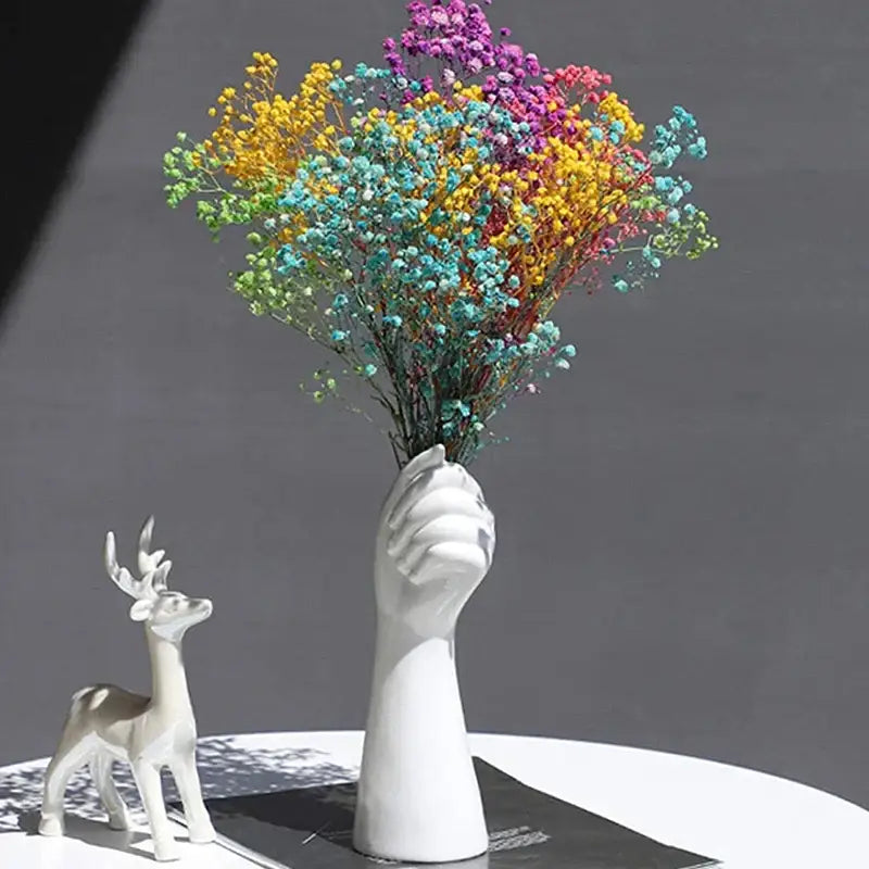 White Ceramic Hand Vase