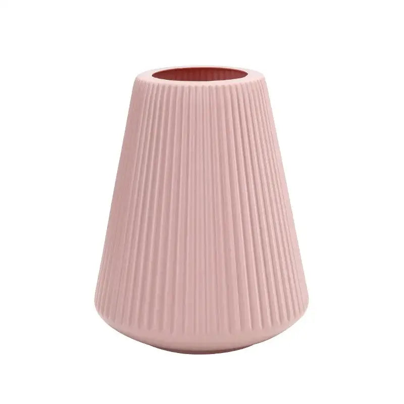 Blue Ribbed Ceramic Vase