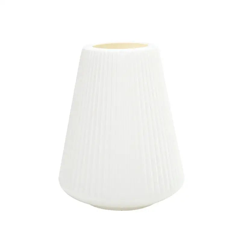 Blue Ribbed Ceramic Vase