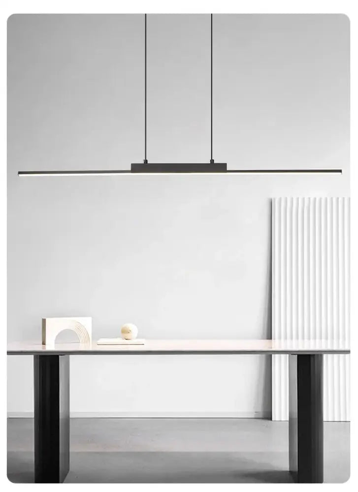 Black Linear Pendant Light 100cm for Dining
