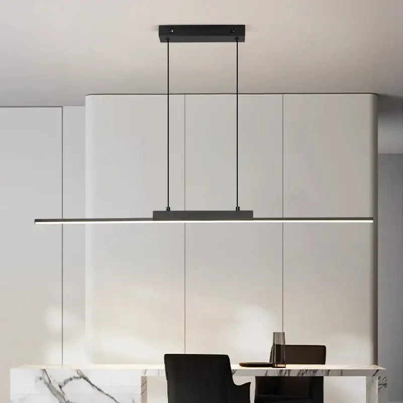 Black Linear Pendant Light 100cm for Dining