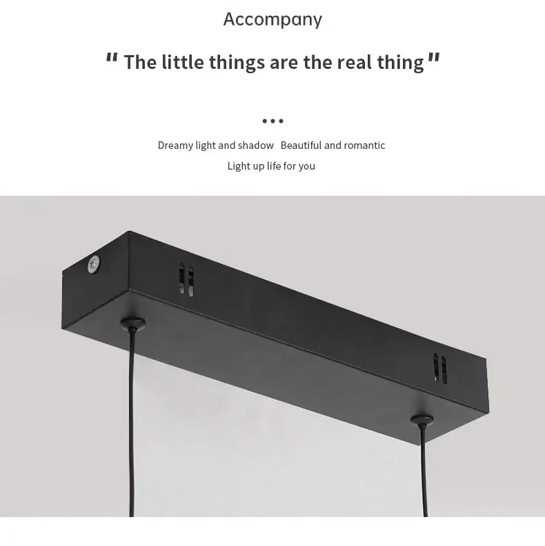 Black Linear Pendant Light 100cm for Dining