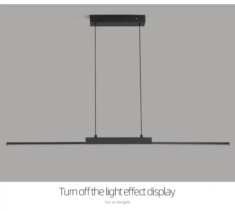 Black Linear Pendant Light 100cm for Dining