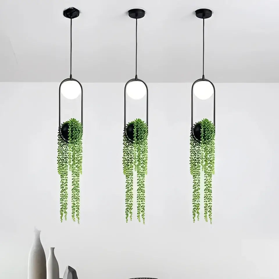 Black Planter Pendant Light